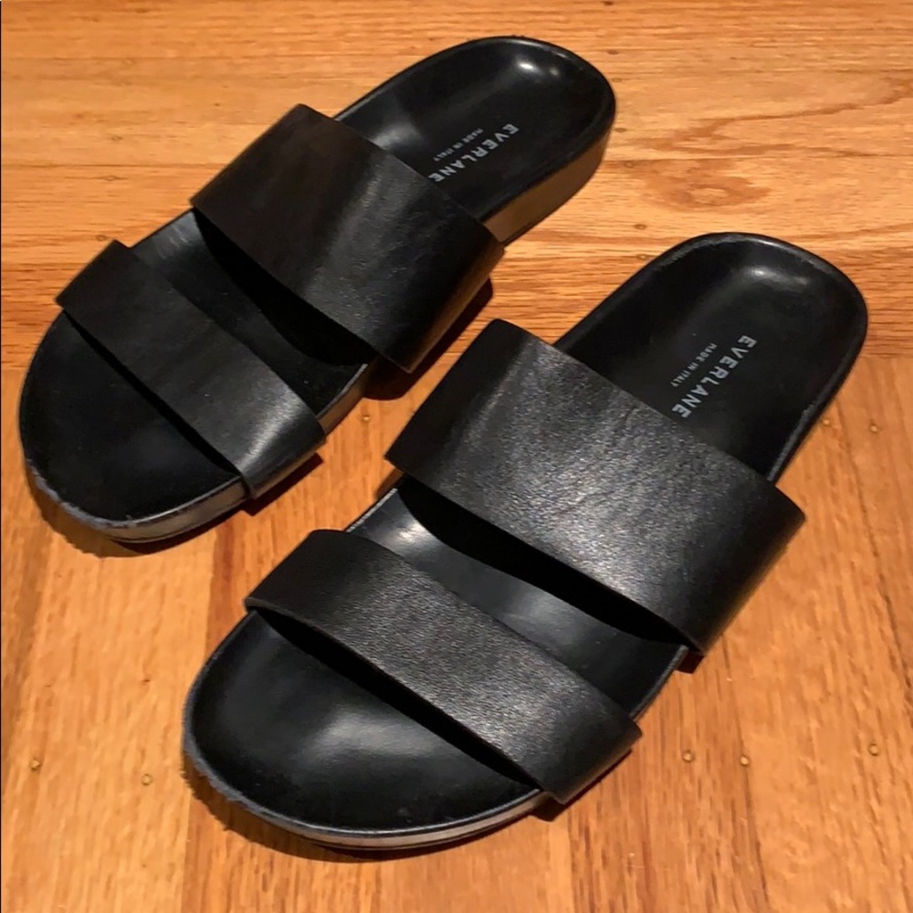 Women’s Sz 10 Black Double Strap Form Sandal